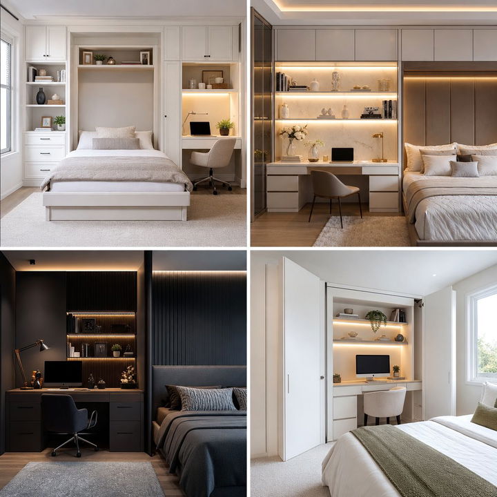 30 Functional Bedroom Built-in Desks for a Productive Space