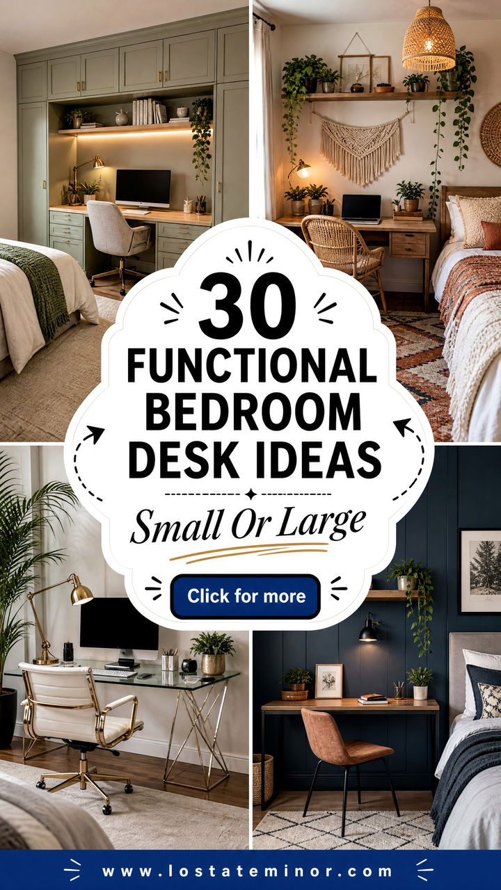 30 Functional Bedroom Desk Ideas for Small and Large Spaces - 30 Functional Bedroom Desk Ideas for Small and Large Spaces