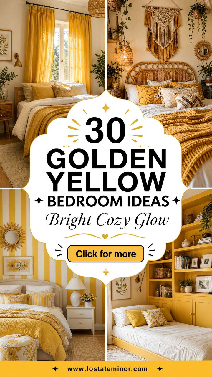 30 Golden Yellow Bedroom Ideas for a Bright and Cozy Space - 30 Golden Yellow Bedroom Ideas for a Bright and Cozy Space