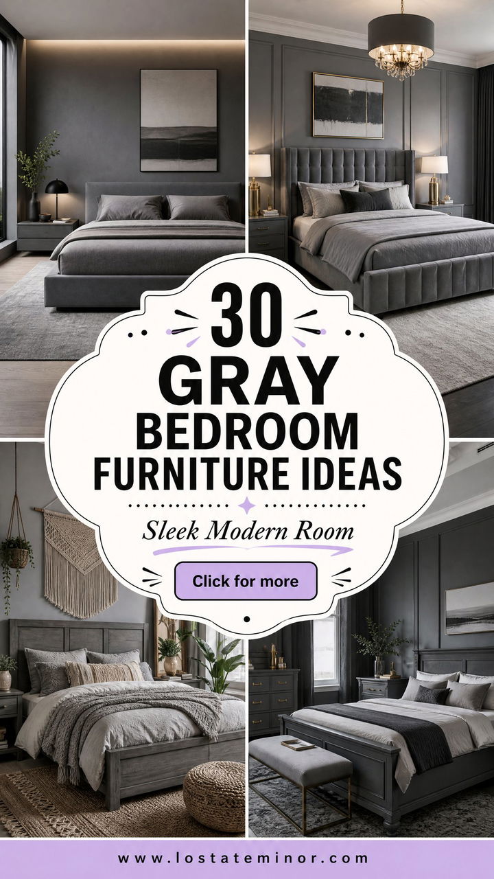 30 Gray Bedroom Furniture Ideas for a Sleek Modern Room - 30 Gray Bedroom Furniture Ideas for a Sleek Modern Room