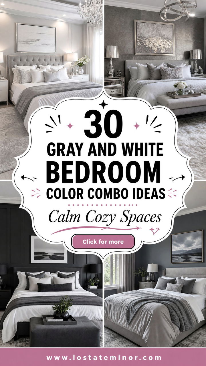 30 Gray and White Bedroom Color Combo Ideas for Calm Spaces - 30 Gray and White Bedroom Color Combo Ideas for Calm Spaces