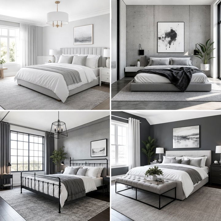 30 Gray and White Bedroom Color Combo Ideas for Calm Spaces