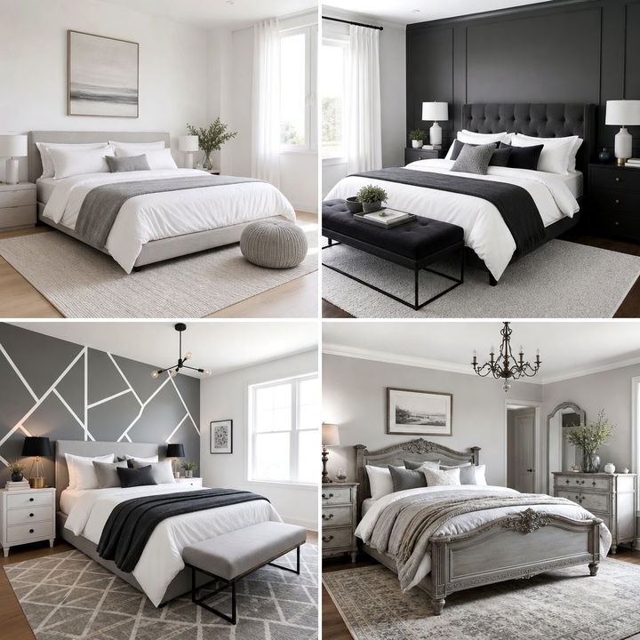 30 Gray and White Bedroom Ideas for a Modern Home Design