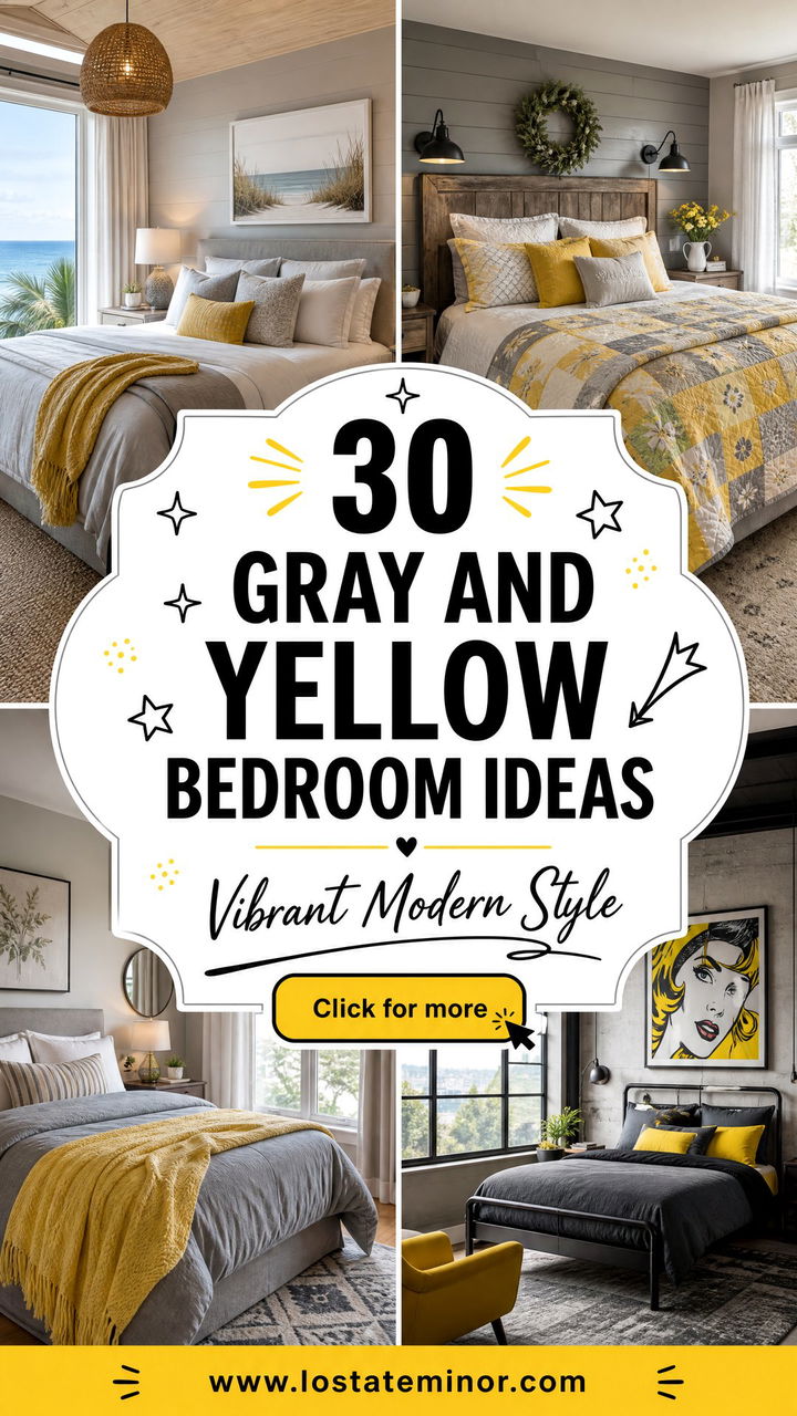 30 Gray and Yellow Bedroom Ideas for a Vibrant Modern Look - 30 Gray and Yellow Bedroom Ideas for a Vibrant Modern Look