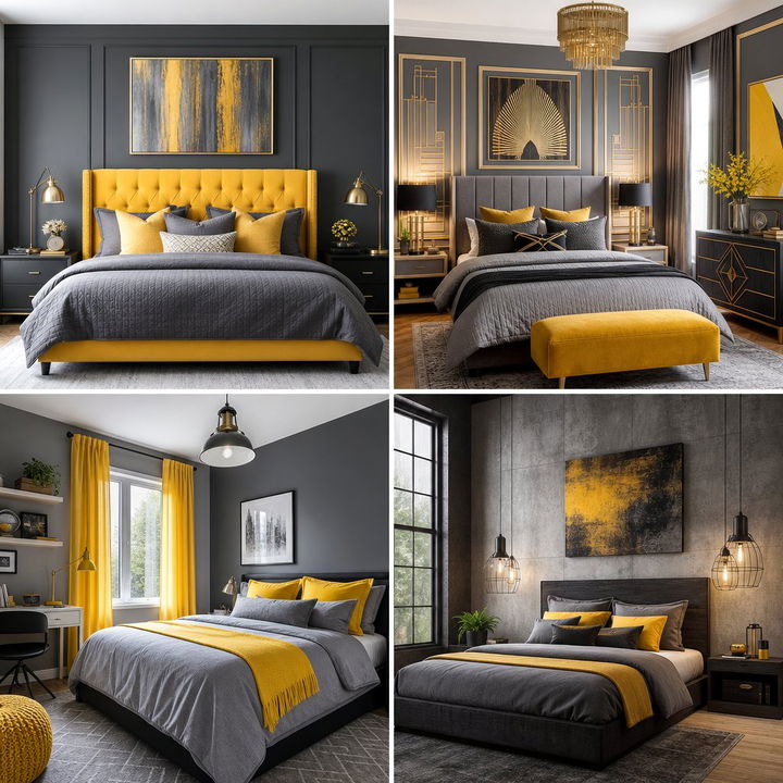 30 Gray and Yellow Bedroom Ideas for a Vibrant Modern Look