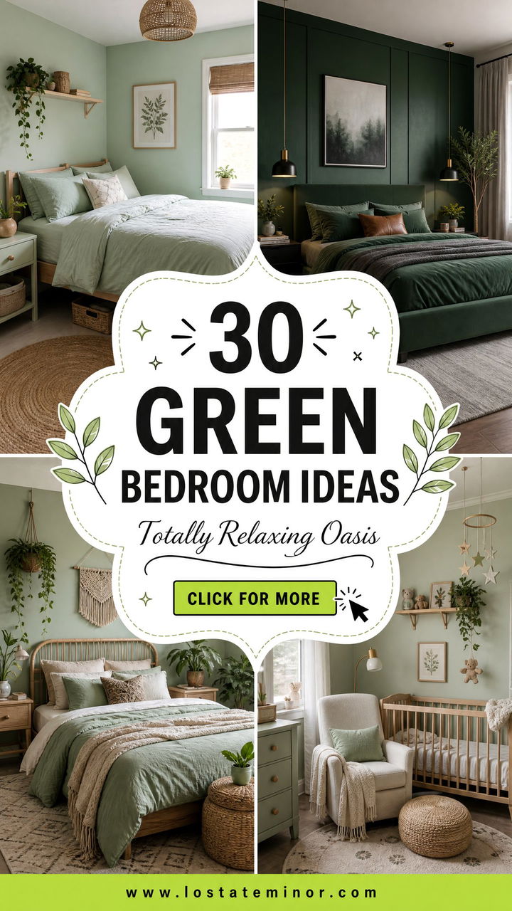 30 Green Bedroom Ideas to Create a Totally Relaxing Oasis - 30 Green Bedroom Ideas to Create a Totally Relaxing Oasis
