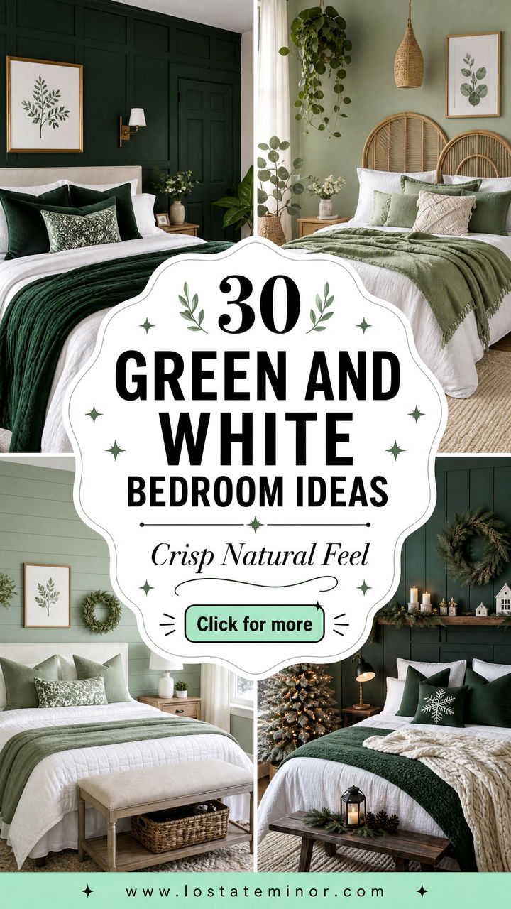 30 Green and White Bedroom Ideas for a Crisp Natural Feel - 30 Green and White Bedroom Ideas for a Crisp, Natural Feel