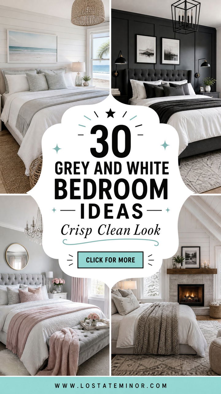 30 Grey and White Bedroom Ideas for a Crisp Clean Look - 30 Grey and White Bedroom Ideas for a Crisp, Clean Look