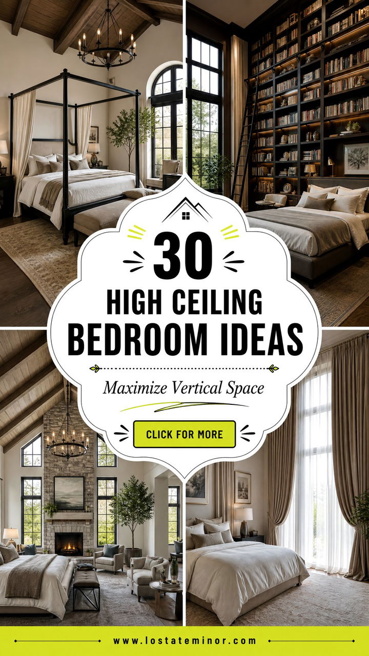 30 High Ceiling Bedroom Ideas to Maximize Vertical Space - 30 High Ceiling Bedroom Ideas to Maximize Vertical Space