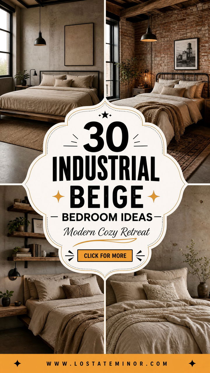 30 Industrial Beige Bedroom Ideas for a Modern Cozy Retreat - 30 Industrial Beige Bedroom Ideas for a Modern, Cozy Retreat