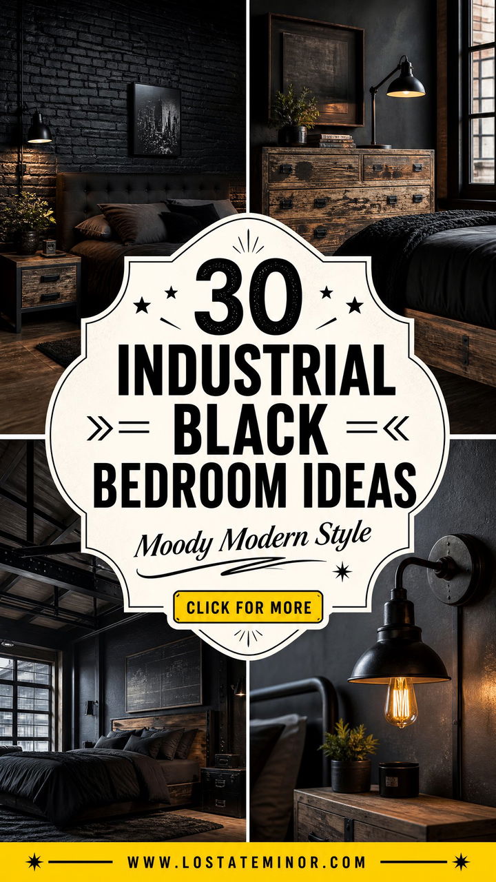 30 Industrial Black Bedroom Ideas for a Moody Modern Style - 30 Industrial Black Bedroom Ideas for a Moody, Modern Style