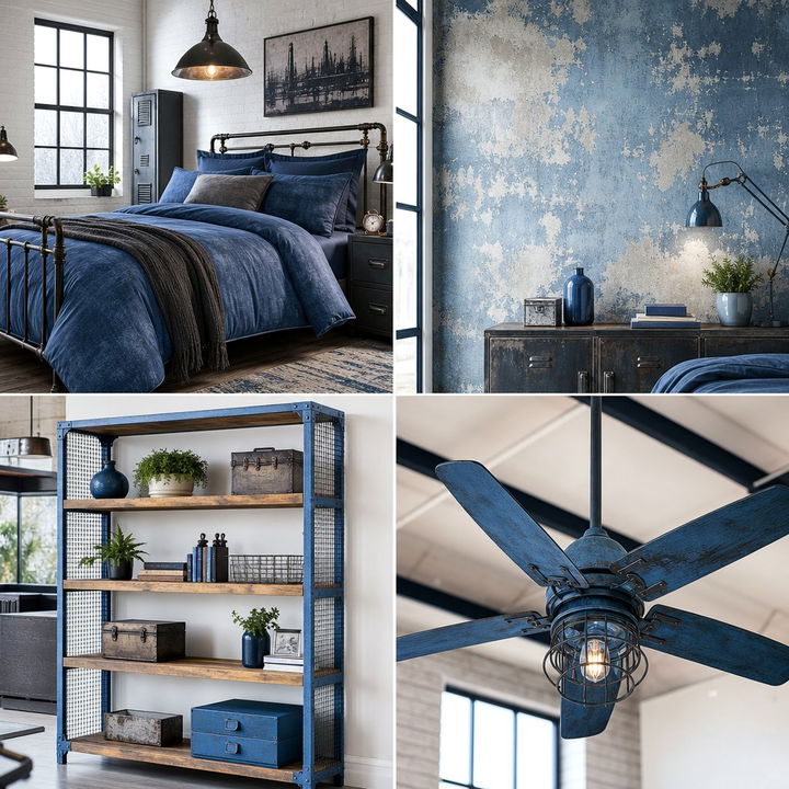 30 Industrial Blue Bedroom Ideas for a Cool and Edgy Space