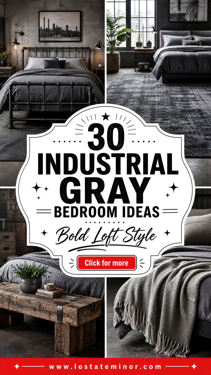 30 Industrial Gray Bedroom Ideas for a Bold Loft-Style Look - 30 Industrial Gray Bedroom Ideas for a Bold, Loft-Style Look