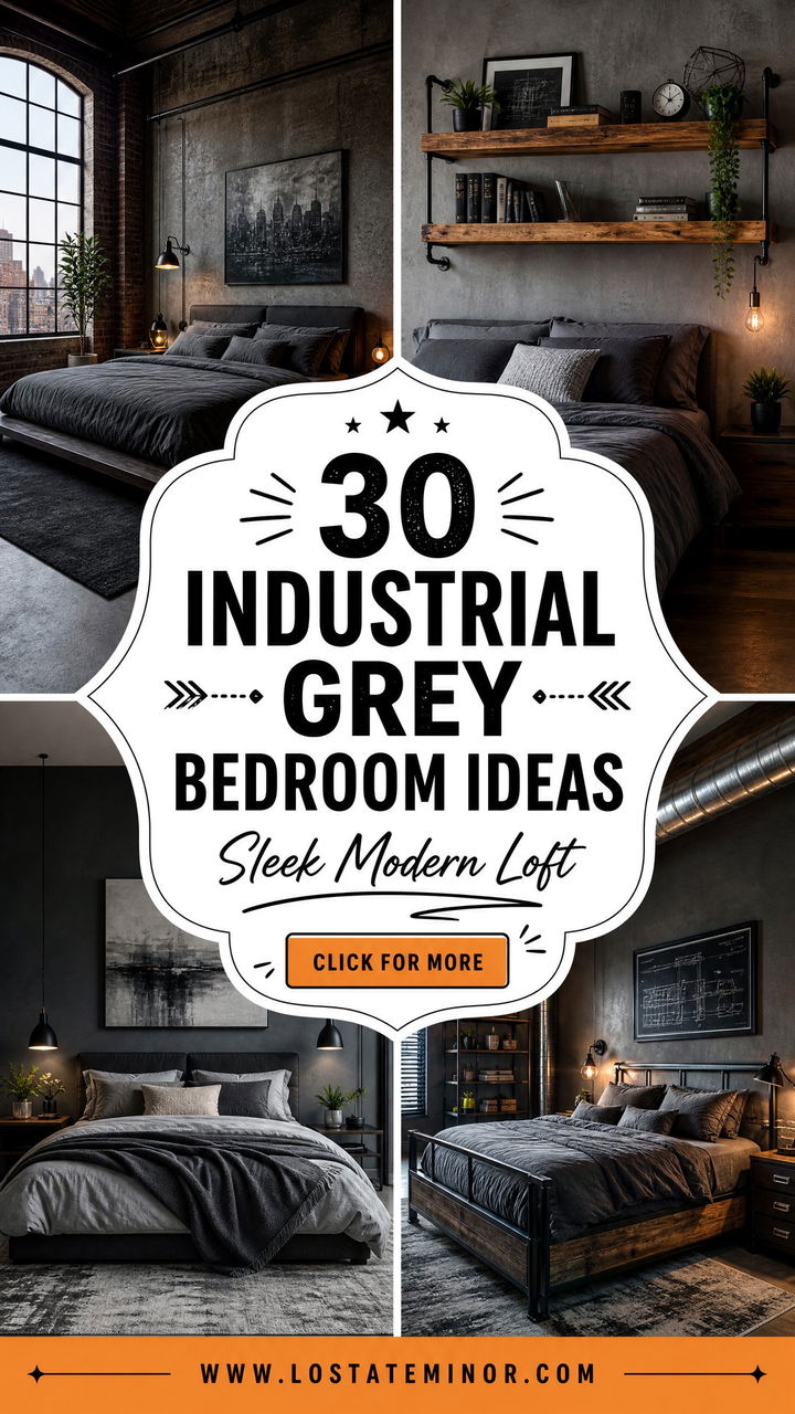 30 Industrial Grey Bedroom Ideas for a Sleek Modern Design - 30 Industrial Grey Bedroom Ideas for a Sleek, Modern Design