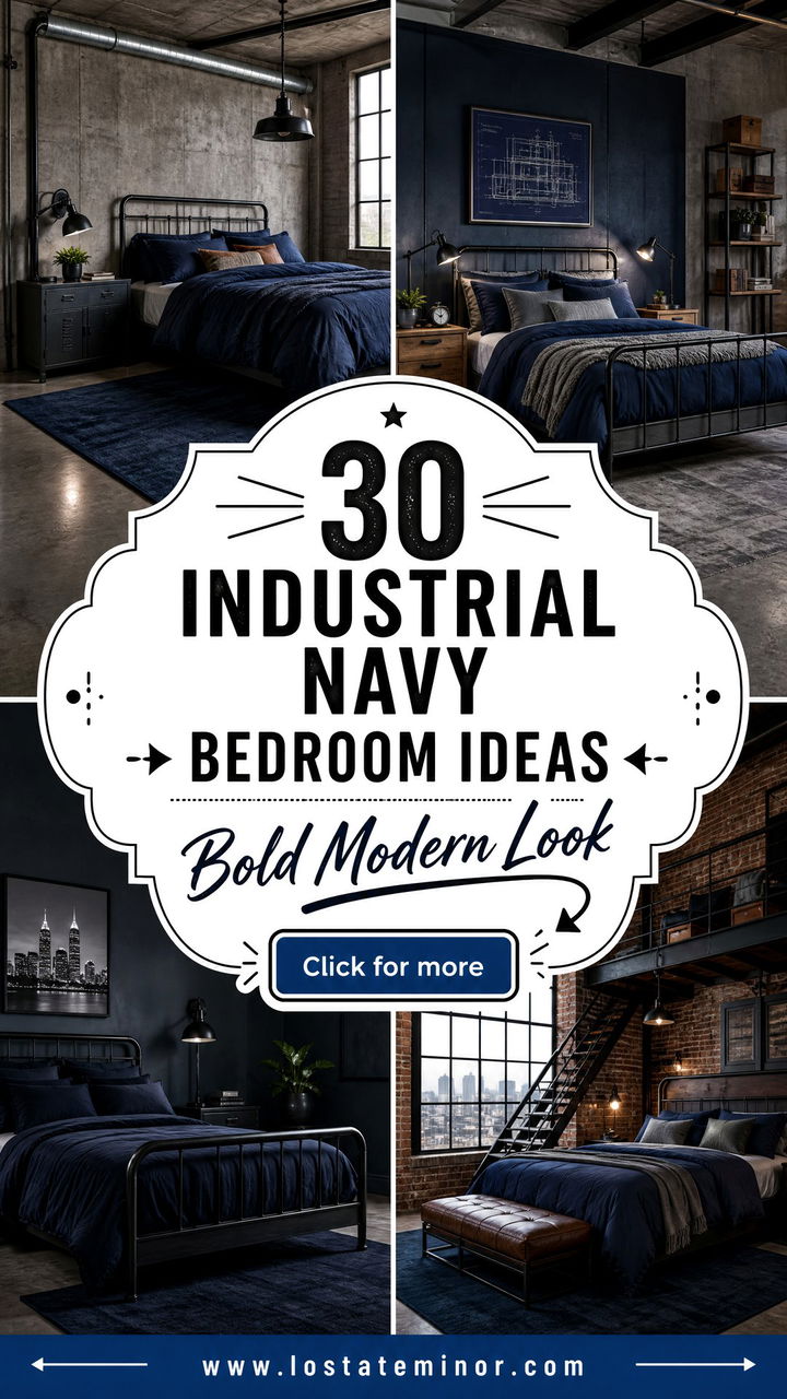 30 Industrial Navy Bedroom Ideas for a Bold Modern Look - 30 Industrial Navy Bedroom Ideas for a Bold Modern Look