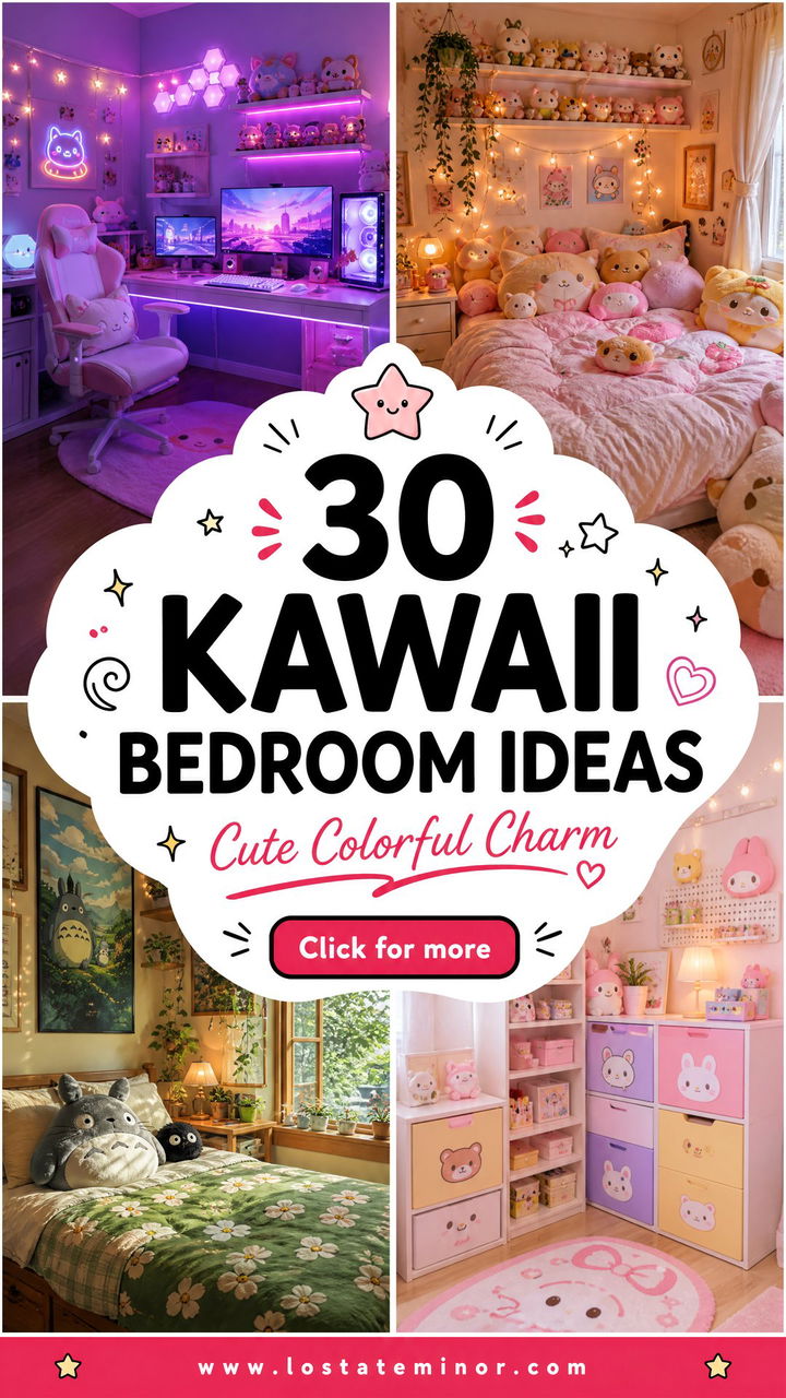 30 Kawaii Bedroom Ideas for a Cute and Colorful Aesthetic - 30 Kawaii Bedroom Ideas for a Cute and Colorful Aesthetic