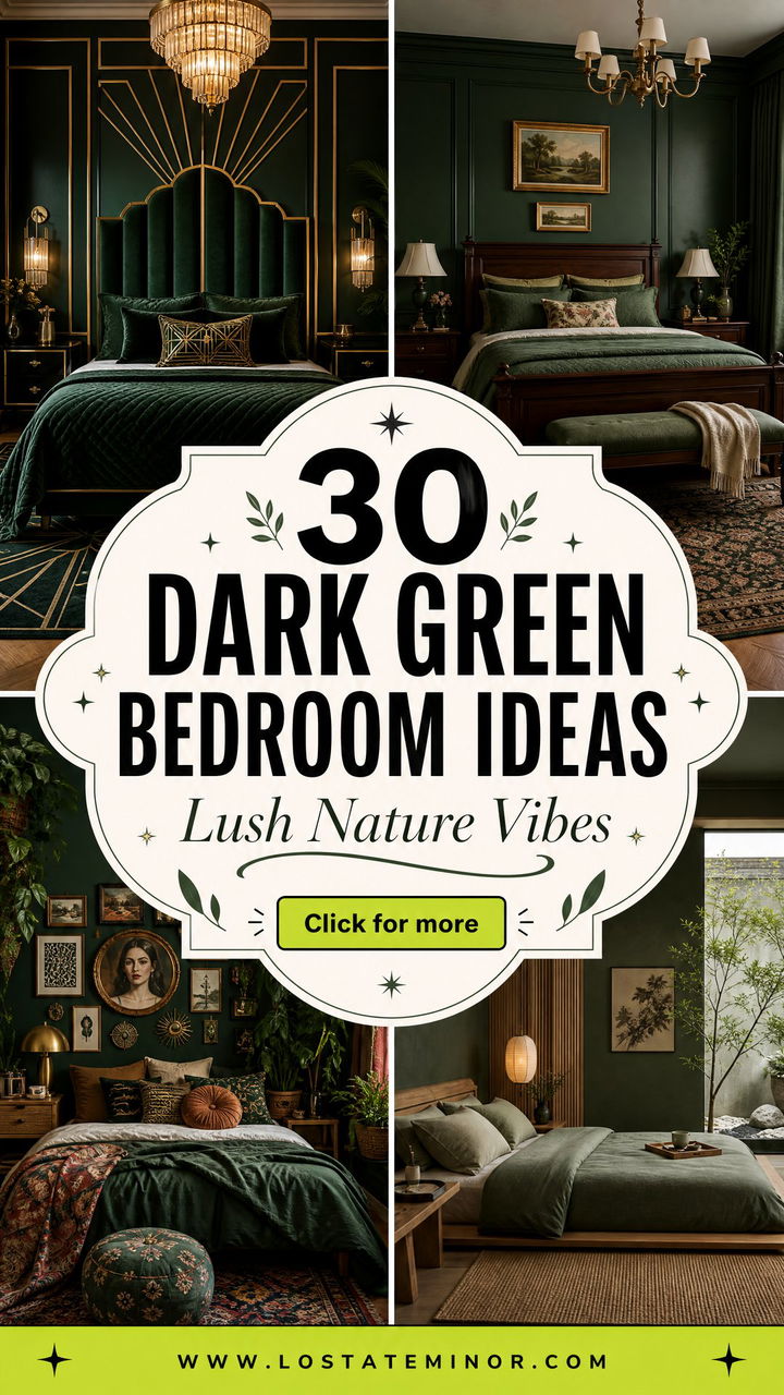 30 Lush Dark Green Bedroom Ideas for a Nature-Inspired Look - 30 Lush Dark Green Bedroom Ideas for a Nature-Inspired Look