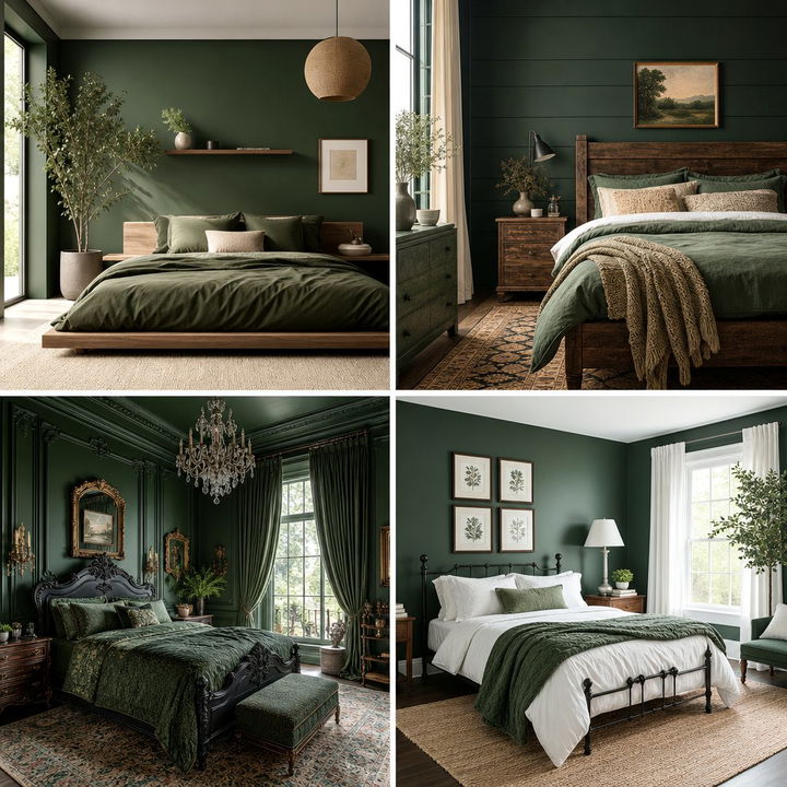 30 Lush Dark Green Bedroom Ideas for a Nature-Inspired Look