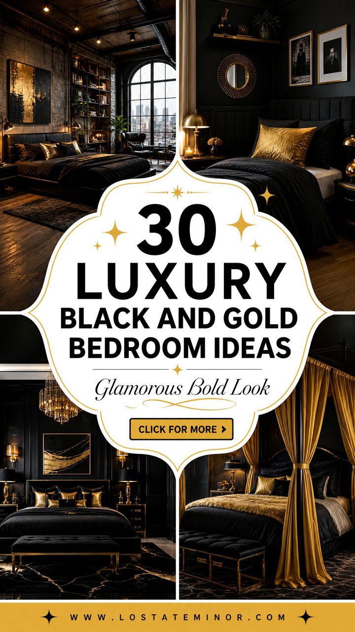 30 Luxury Black and Gold Bedroom Ideas for a Glamorous Look - 30 Luxury Black and Gold Bedroom Ideas for a Glamorous Look