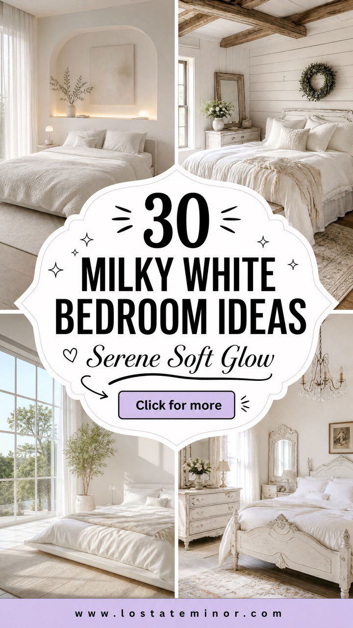 30 Milky White Bedroom Ideas for a Serene and Soft Glow - 30 Milky White Bedroom Ideas for a Serene and Soft Glow