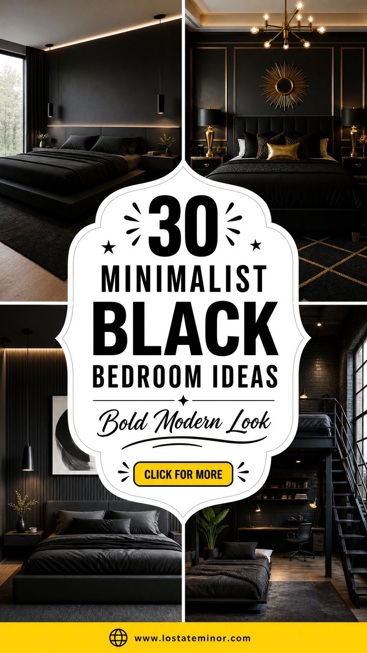 30 Minimalist Black Bedroom Ideas for a Bold Modern Look - 30 Minimalist Black Bedroom Ideas for a Bold Modern Look