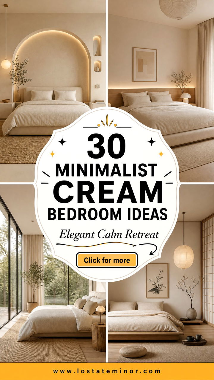 30 Minimalist Cream Bedroom Ideas for an Elegant Retreat - 30 Minimalist Cream Bedroom Ideas for an Elegant Retreat