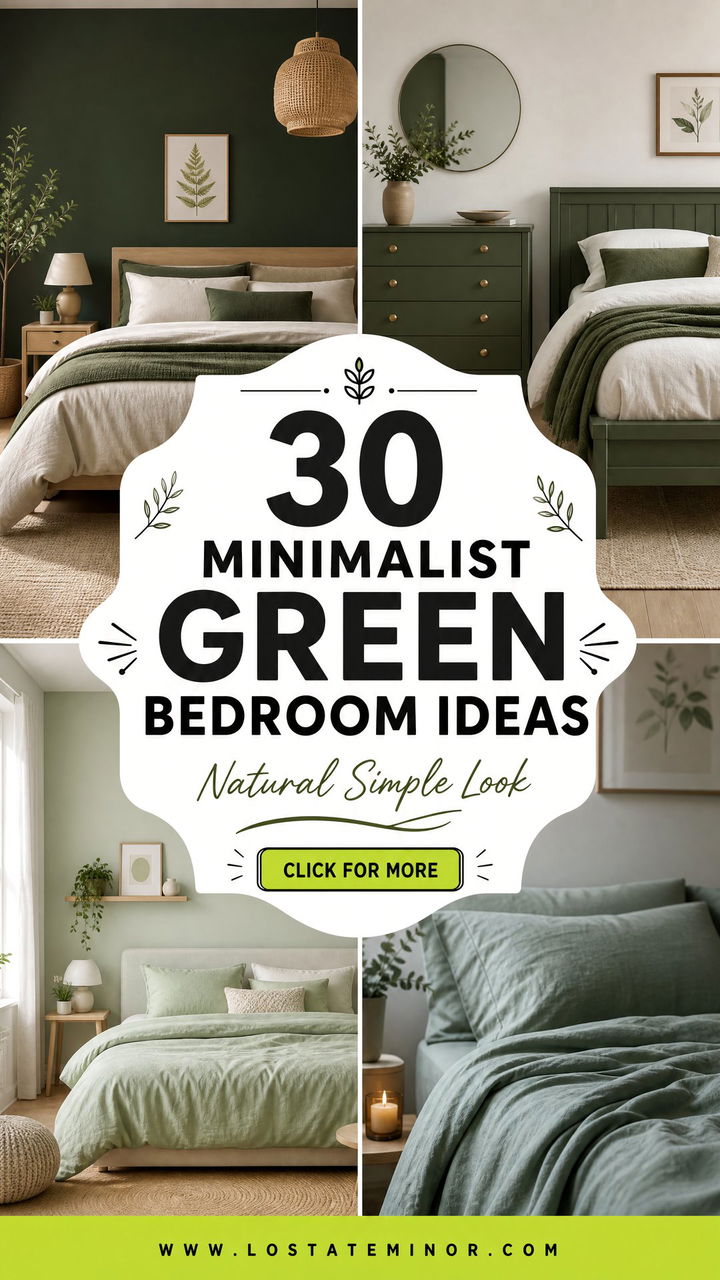 30 Minimalist Green Bedroom Ideas for a Natural and Simple Look - 30 Minimalist Green Bedroom Ideas for a Natural and Simple Look