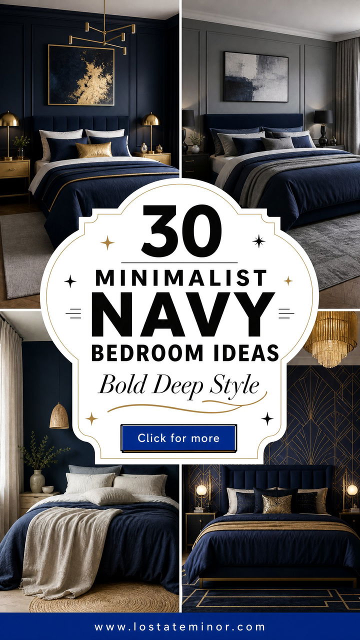 30 Minimalist Navy Bedroom Ideas for a Bold Deep Style - 30 Minimalist Navy Bedroom Ideas for a Bold Deep Style