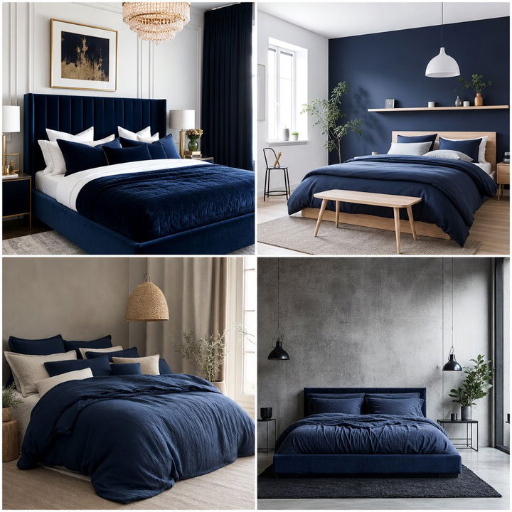 30 Minimalist Navy Bedroom Ideas for a Bold Deep Style