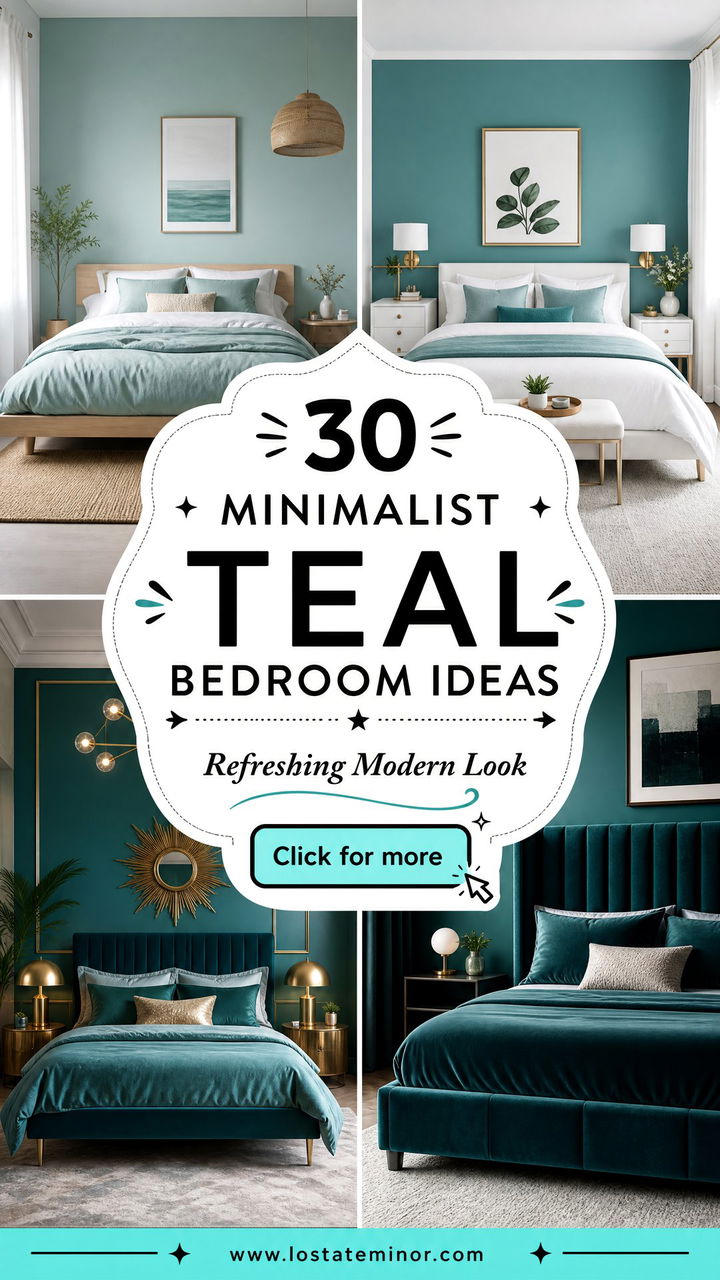 30 Minimalist Teal Bedroom Ideas for a Refreshing Look - 30 Minimalist Teal Bedroom Ideas for a Refreshing Look