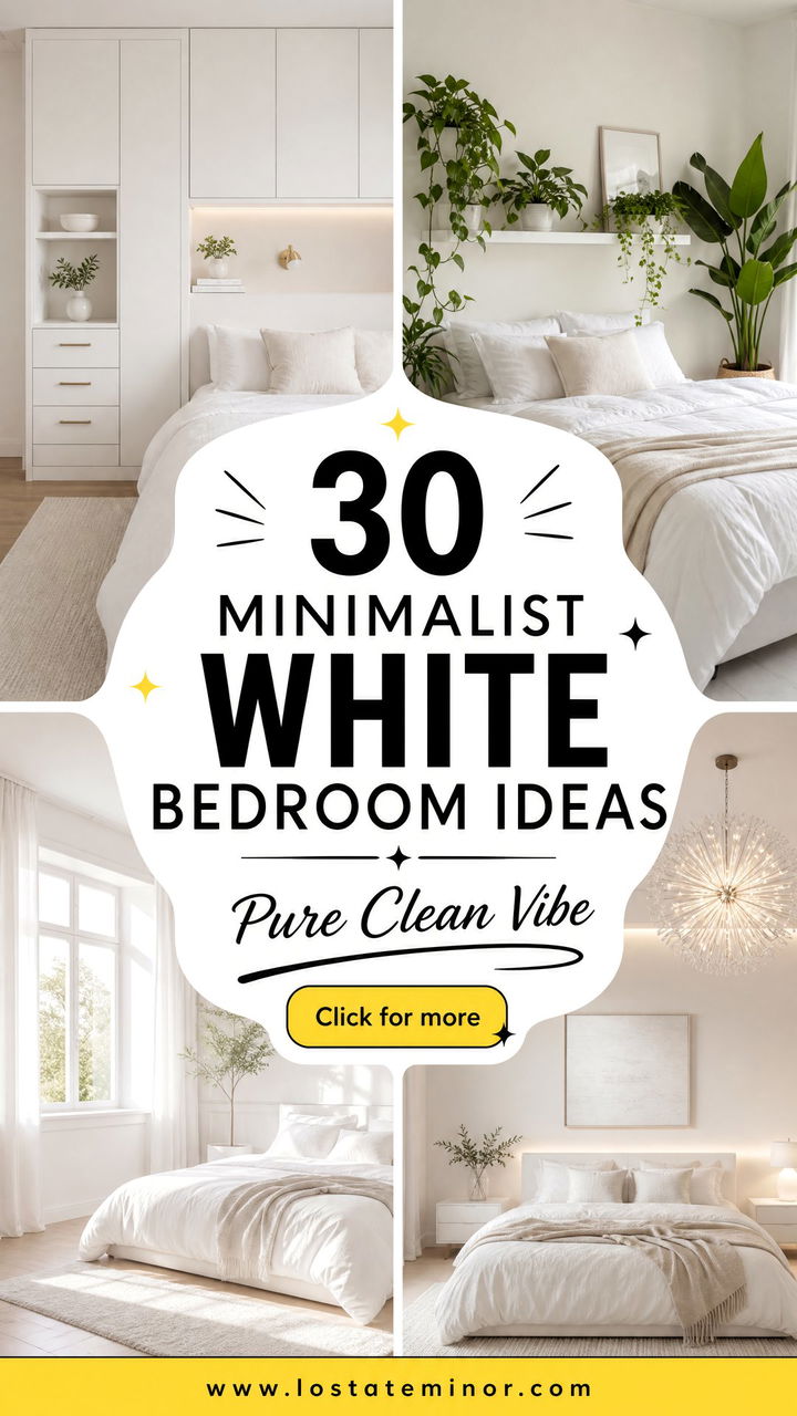 30 Minimalist White Bedroom Ideas for a Pure Clean Vibe - 30 Minimalist White Bedroom Ideas for a Pure Clean Vibe