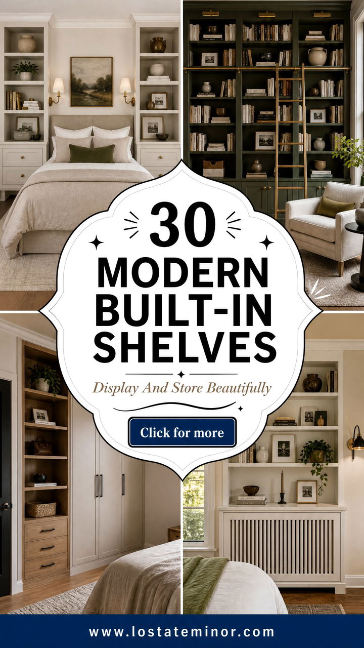 30 Modern Bedroom Built-in Shelves for Display and Storage - 30 Modern Bedroom Built-in Shelves for Display and Storage