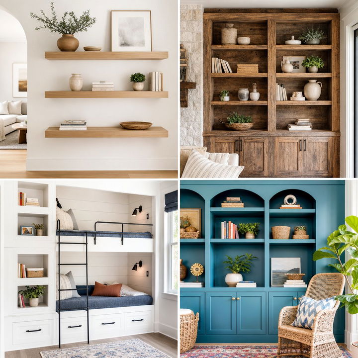 30 Modern Bedroom Built-in Shelves for Display and Storage