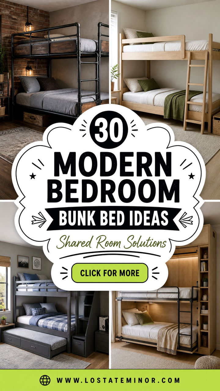 30 Modern Bedroom Bunk Bed Ideas for Kids and Shared Guest Rooms - 30 Modern Bedroom Bunk Bed Ideas for Kids and Shared Guest Rooms