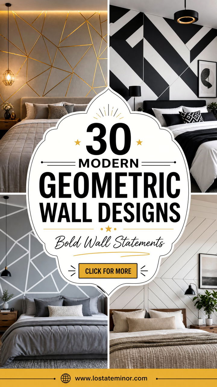 30 Modern Bedroom Geometric Wall Designs for Any Home Space - 30 Modern Bedroom Geometric Wall Designs for Any Home Space