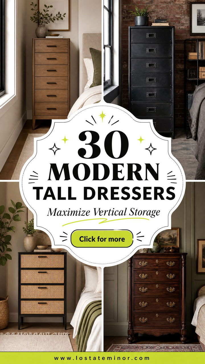 30 Modern Bedroom Tall Dressers for Maximum Vertical Storage - 30 Modern Bedroom Tall Dressers for Maximum Vertical Storage