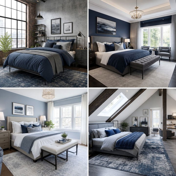 30 Modern Blue Gray Bedroom Ideas for a Soothing Atmosphere
