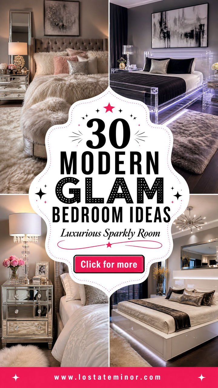 30 Modern Glam Bedroom Ideas for a Luxurious and Sparkly Room - 30 Modern Glam Bedroom Ideas for a Luxurious and Sparkly Room