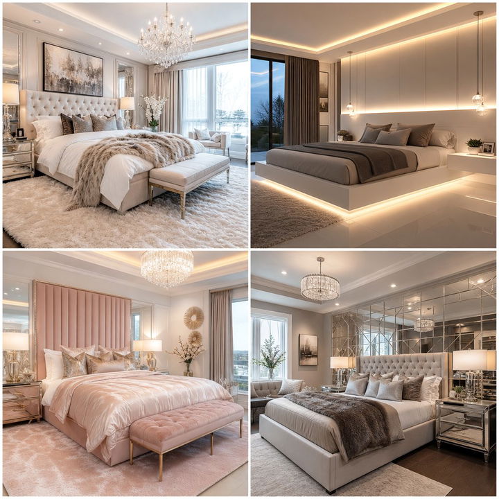 30 Modern Glam Bedroom Ideas for a Luxurious and Sparkly Room