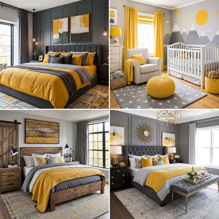 30 Modern Yellow and Gray Bedroom Color Combo Ideas to Try