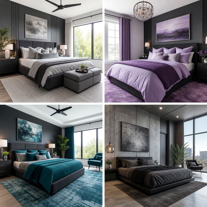 30 Moody Charcoal Bedroom Color Schemes for a Cozy Vibe