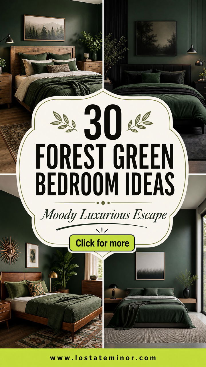 30 Moody Forest Green Bedroom Ideas for a Luxurious Escape - 30 Moody Forest Green Bedroom Ideas for a Luxurious Escape