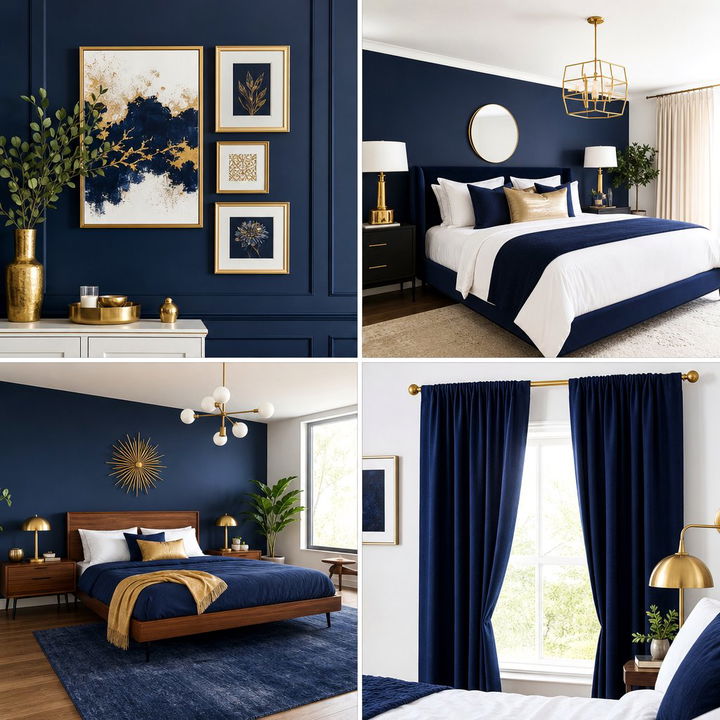 30 Navy and Gold Bedroom Ideas for a Luxurious Feel