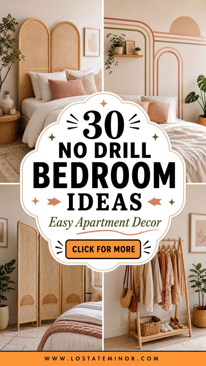 30 No Drill Bedroom Ideas for Easy Apartment Decorating - 30 No Drill Bedroom Ideas for Easy Apartment Decorating