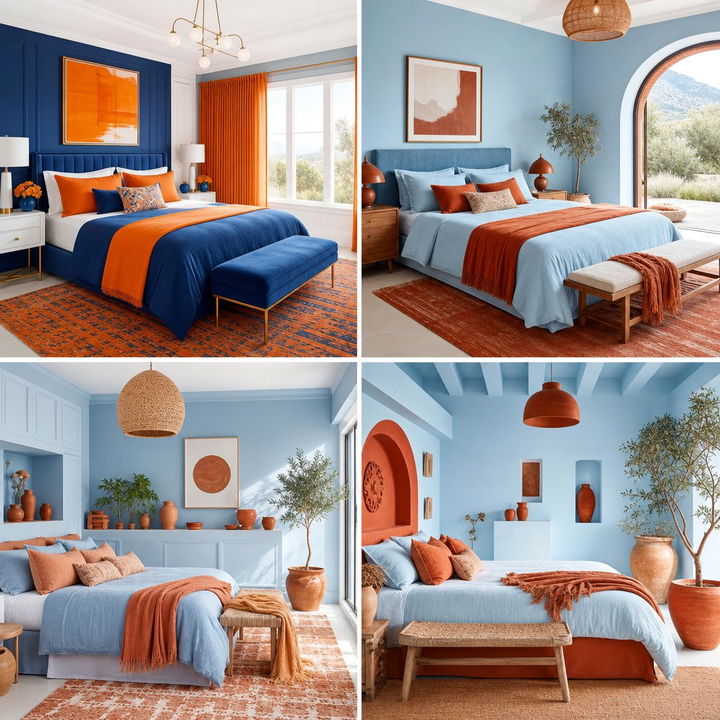30 Orange and Blue Bedroom Color Combo Ideas for Style