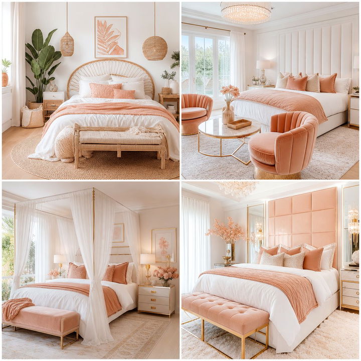 30 Peach and White Bedroom Ideas for a Fresh, Modern Look