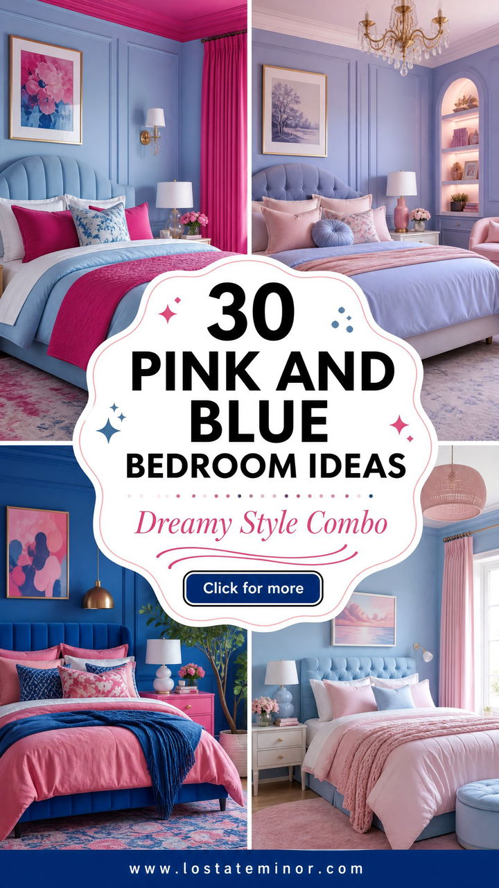 30 Pink and Blue Bedroom Color Combo Ideas for Any Style - 30 Pink and Blue Bedroom Color Combo Ideas for Any Style