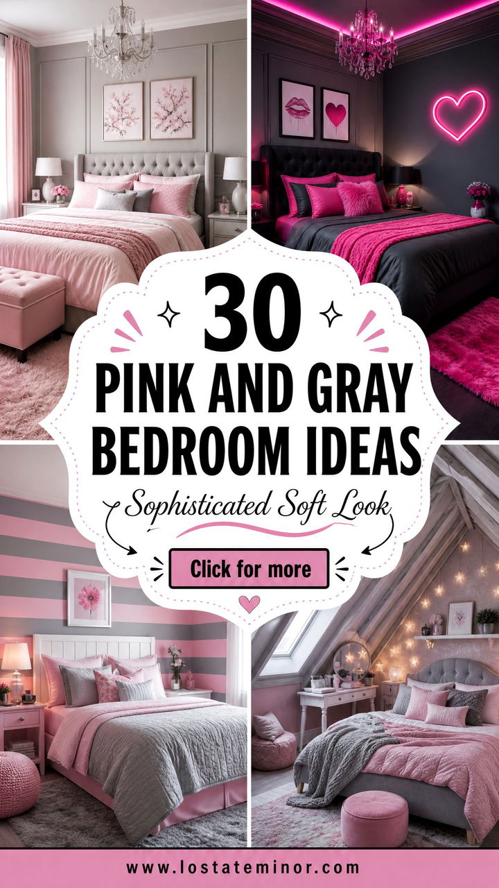 30 Pink and Gray Bedroom Ideas for a Sophisticated Look - 30 Pink and Gray Bedroom Ideas for a Sophisticated Look