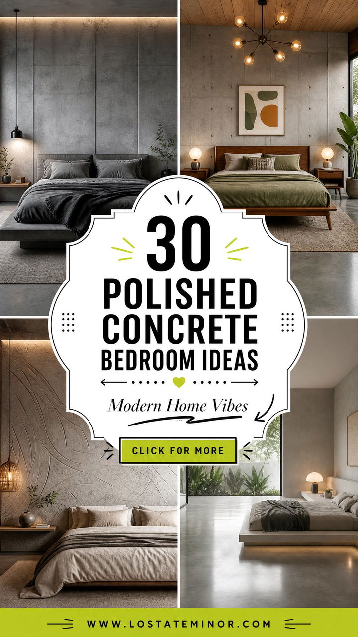 30 Polished Concrete Bedroom Ideas for Modern Homes - 30 Polished Concrete Bedroom Ideas for Modern Homes