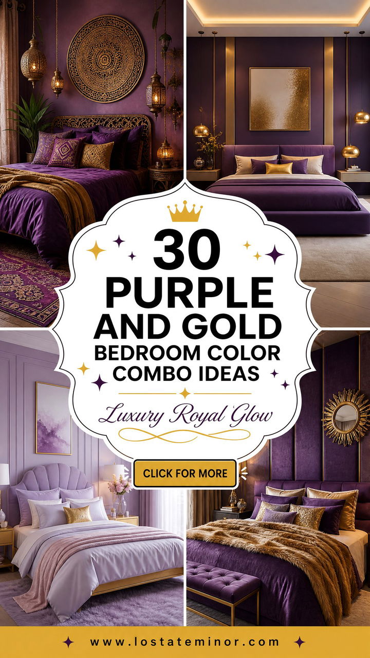 30 Purple and Gold Bedroom Color Combo Ideas for Luxury - 30 Purple and Gold Bedroom Color Combo Ideas for Luxury
